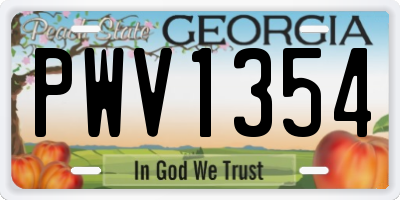 GA license plate PWV1354