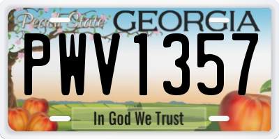 GA license plate PWV1357