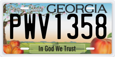 GA license plate PWV1358