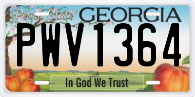 GA license plate PWV1364