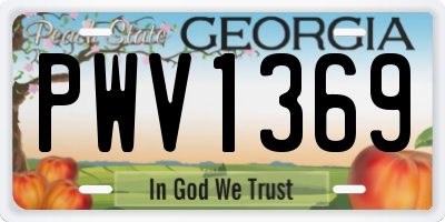 GA license plate PWV1369