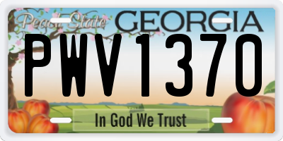 GA license plate PWV1370