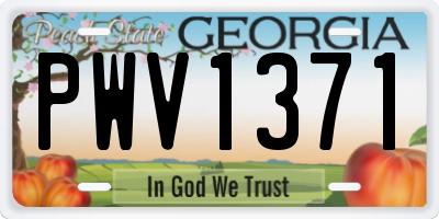 GA license plate PWV1371