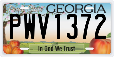 GA license plate PWV1372
