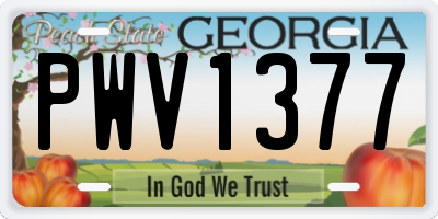 GA license plate PWV1377