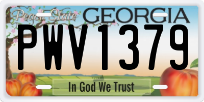 GA license plate PWV1379