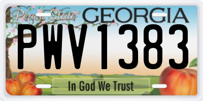 GA license plate PWV1383