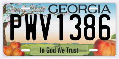 GA license plate PWV1386