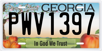 GA license plate PWV1397
