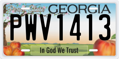 GA license plate PWV1413