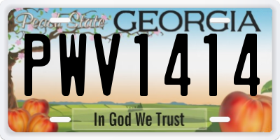 GA license plate PWV1414