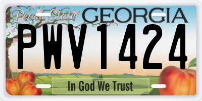 GA license plate PWV1424