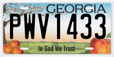 GA license plate PWV1433