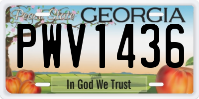 GA license plate PWV1436