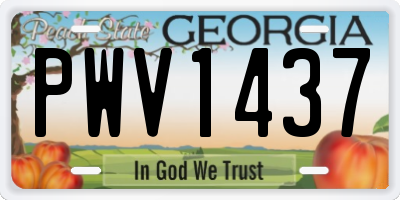 GA license plate PWV1437