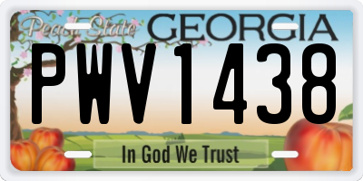 GA license plate PWV1438