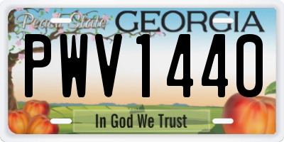GA license plate PWV1440