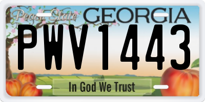 GA license plate PWV1443