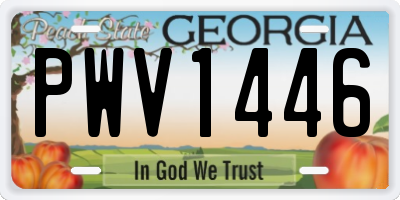 GA license plate PWV1446