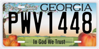 GA license plate PWV1448