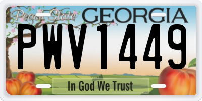 GA license plate PWV1449