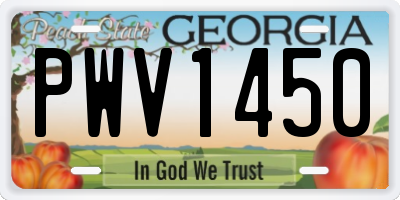 GA license plate PWV1450