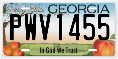 GA license plate PWV1455