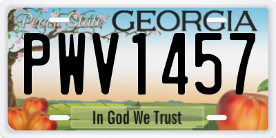 GA license plate PWV1457