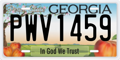 GA license plate PWV1459