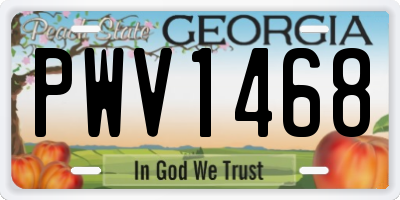 GA license plate PWV1468