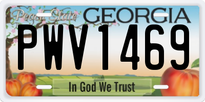 GA license plate PWV1469
