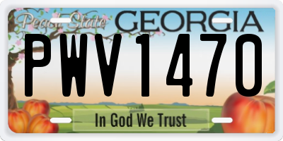 GA license plate PWV1470