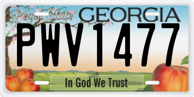GA license plate PWV1477