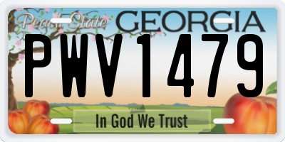 GA license plate PWV1479