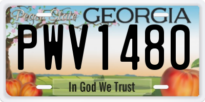 GA license plate PWV1480
