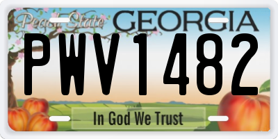 GA license plate PWV1482