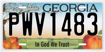 GA license plate PWV1483
