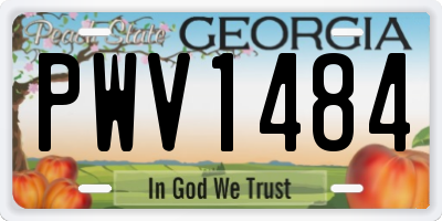 GA license plate PWV1484