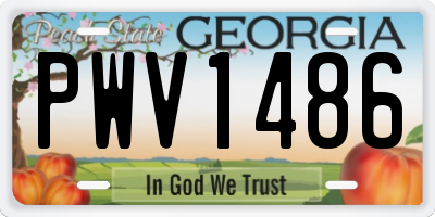 GA license plate PWV1486