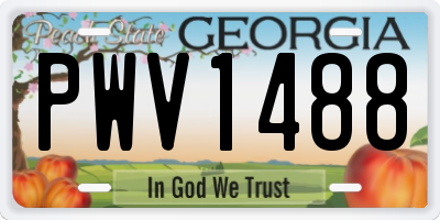 GA license plate PWV1488