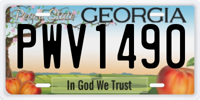 GA license plate PWV1490