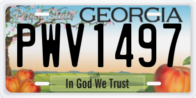 GA license plate PWV1497