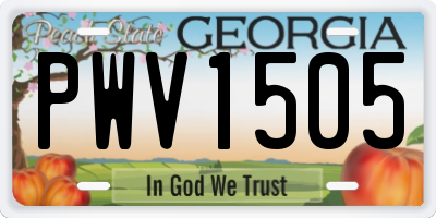 GA license plate PWV1505