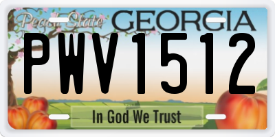 GA license plate PWV1512