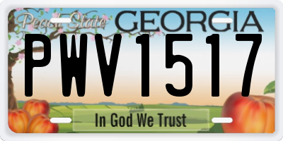 GA license plate PWV1517