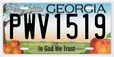GA license plate PWV1519