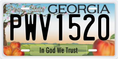 GA license plate PWV1520