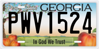 GA license plate PWV1524