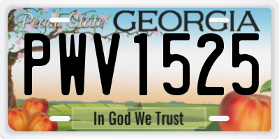 GA license plate PWV1525