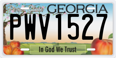 GA license plate PWV1527